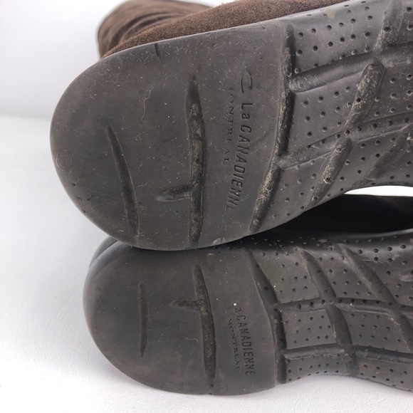 La Canadienne Brown Leather Tall Winter Boots 8M - Picture 9 of 11